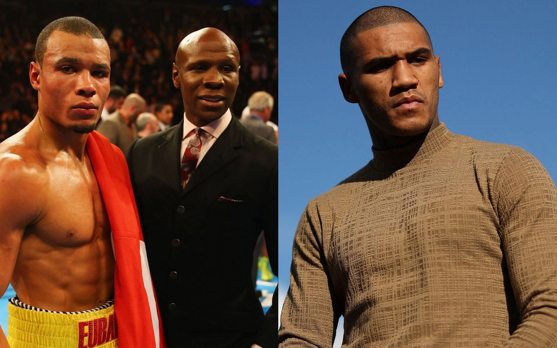 Chris Eubankr Jr. and Sr. (L), Conor Benn (R).