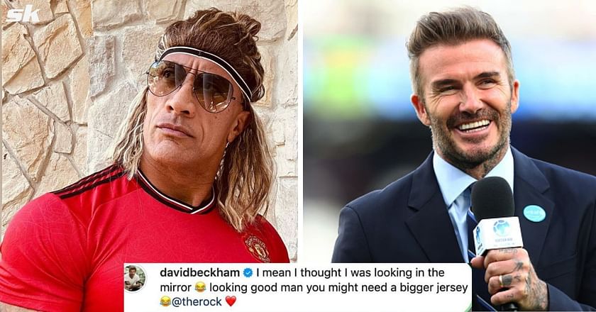 The Rock dresses up as David Beckham and the footballer responds: You  might need a bigger jersey