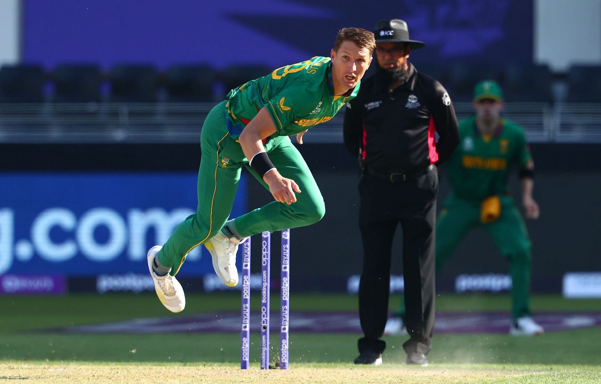 Dwaine Pretorius in action for South Africa (Image Credits: ICC via Getty Images)