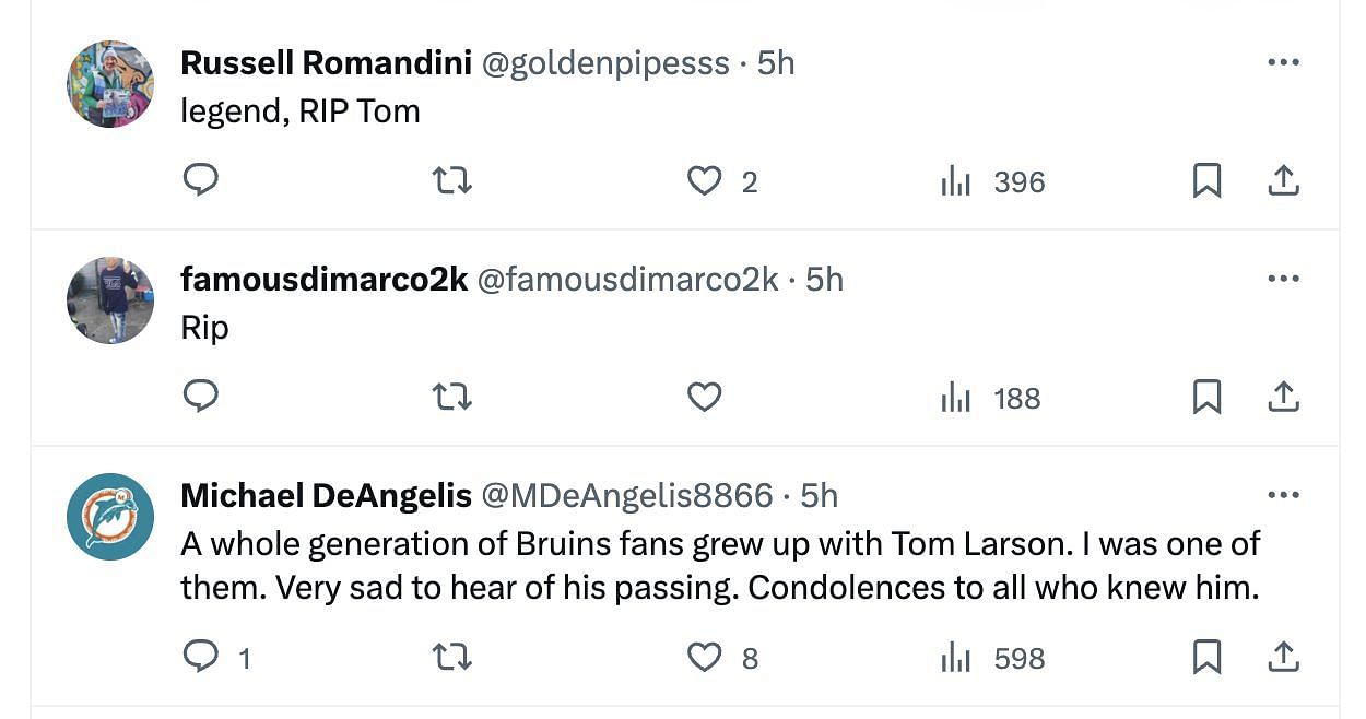 Social media users mourn the loss of Larson, the popular sports presenter: Tributes explored as the TV host passes at 84. (Image via @BostonBruins/ Twitter)