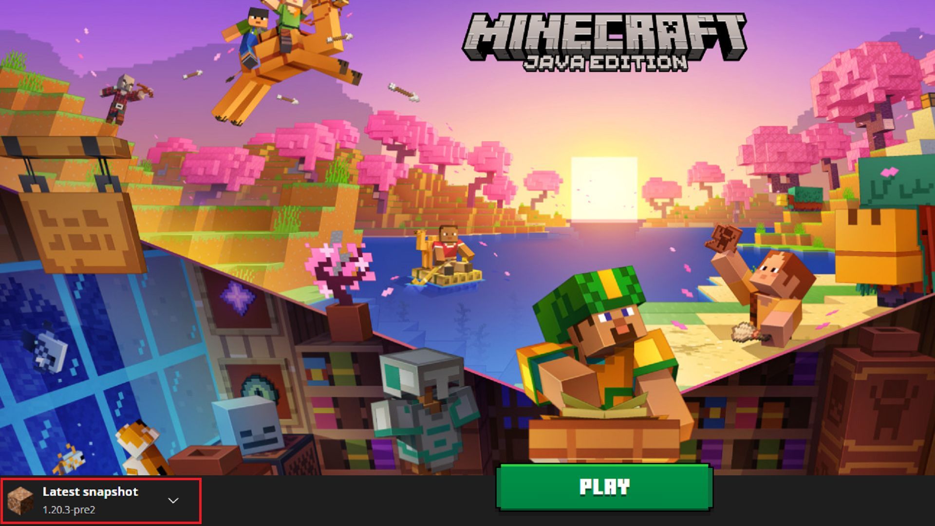 The Minecraft Launcher is the quickest way to access the 1.20.3 pre-releases (Image via Mojang)