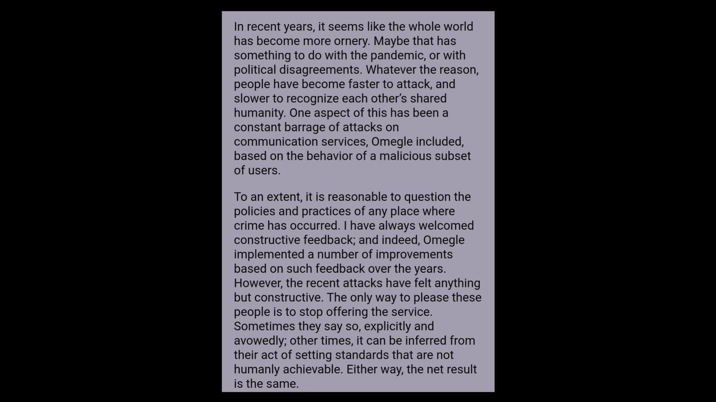 What does ornery mean? Reason behind Omegle's closure explored as