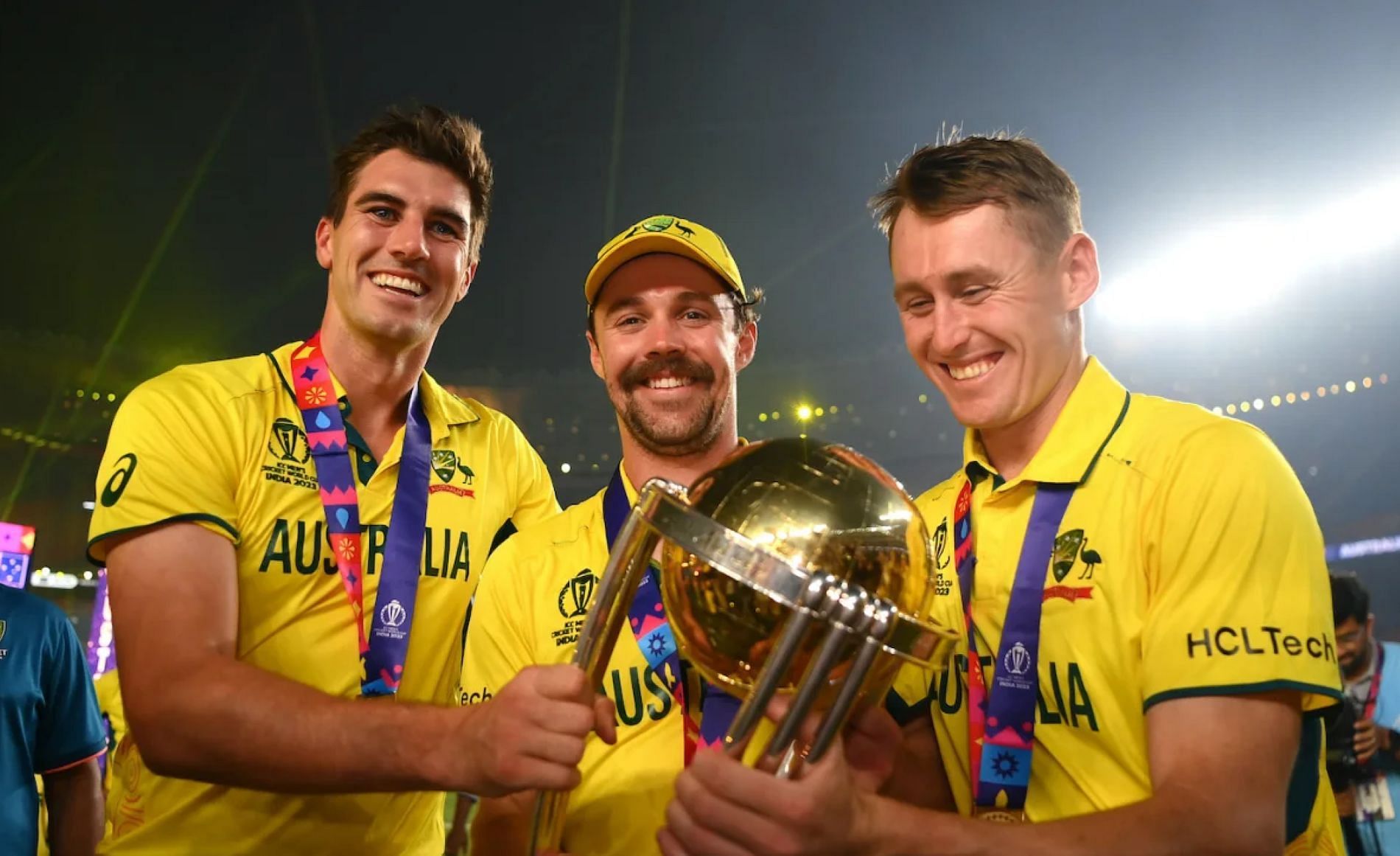Travis Head and Pat Cummins are all smiles as Australia triumph in the 2023 World Cup