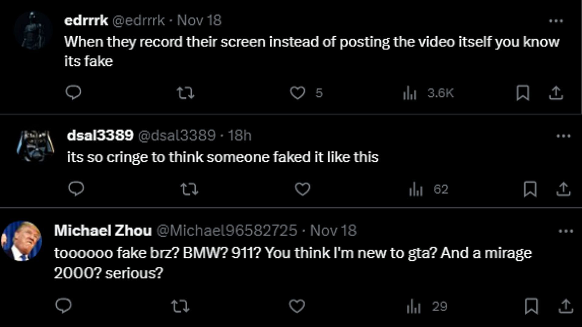 Some more reactions to the allegedly leaked trailer (Images via X)