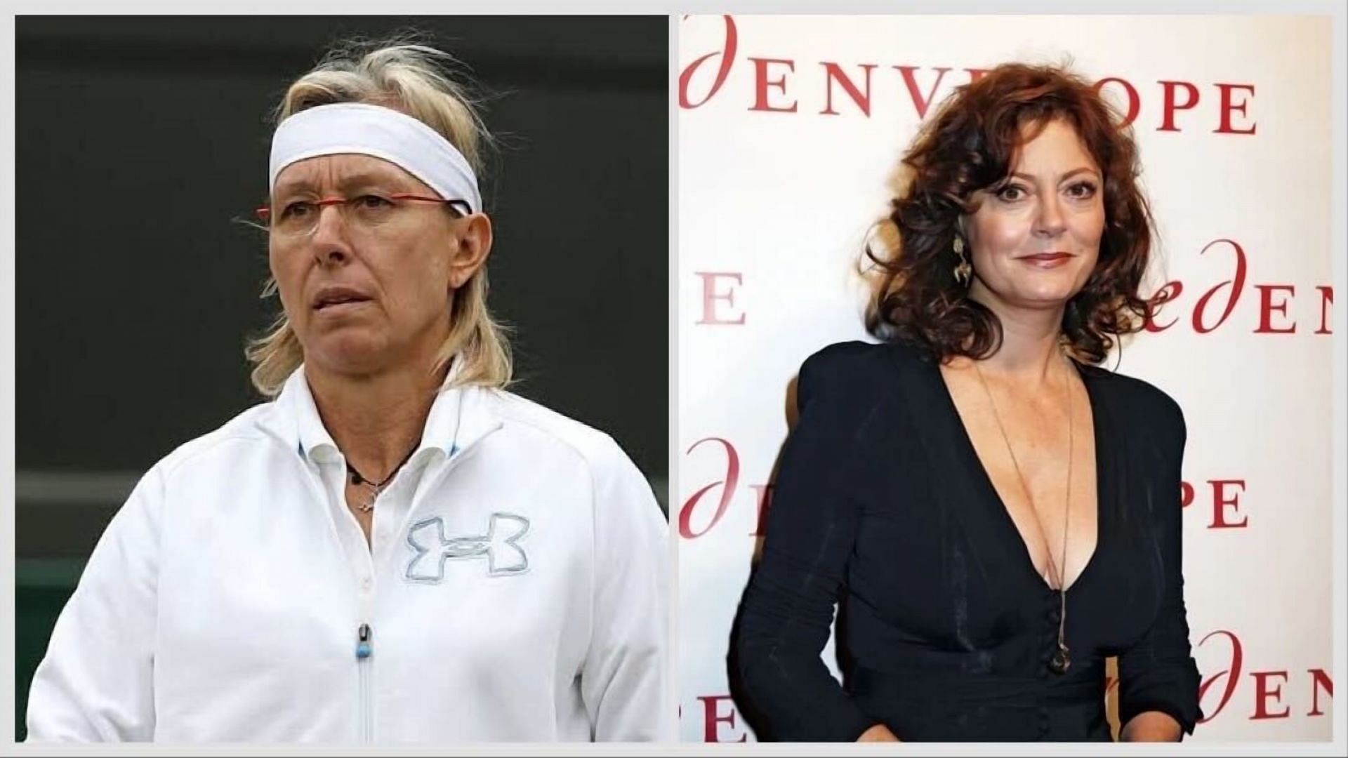 Martina Navratilova (L) and Susan Sarandon (R)