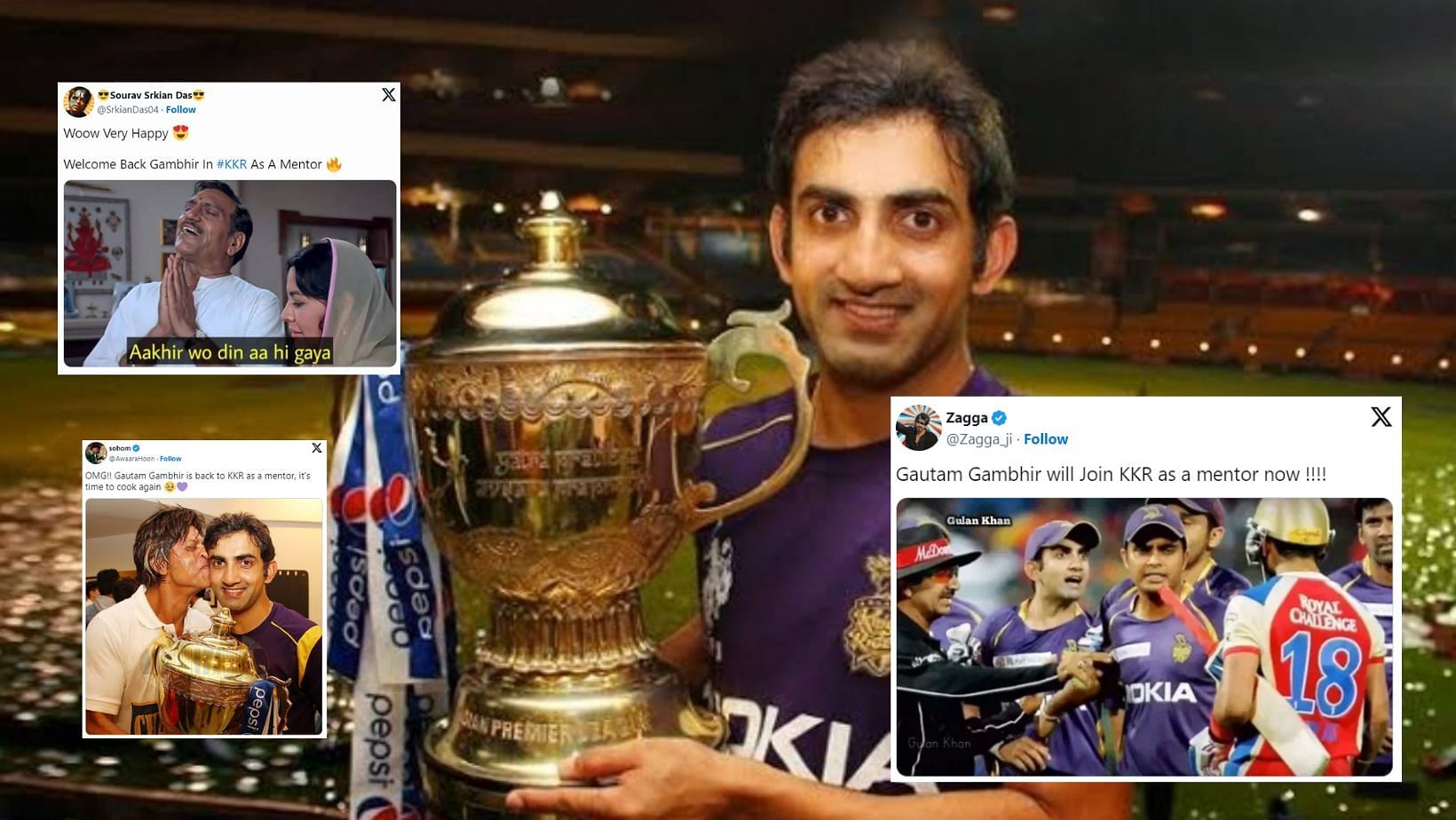 "RCB Vs KKR Is Now Personal" - Fans On X Go Wild As Gautam Gambhir ...