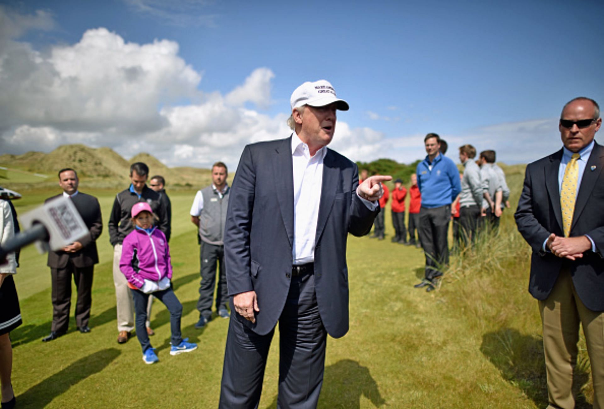 Donald Trump visiting Aberdeenshire golf course, 2016 (Image via Getty).