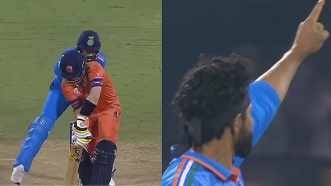 [Watch] Ravindra Jadeja begins his spell with an absolute ripper to dismiss Max O'Dowd during IND vs NED 2023 World Cup match