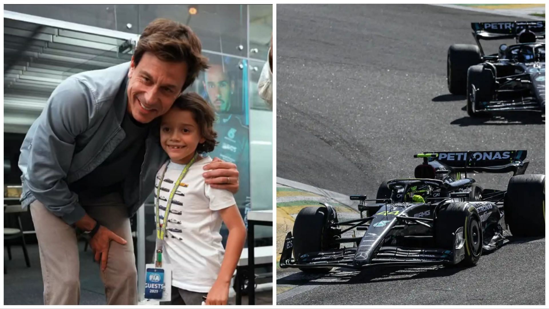 Young racing enthusiast meets Mercedes F1 team principal Toto Wolff