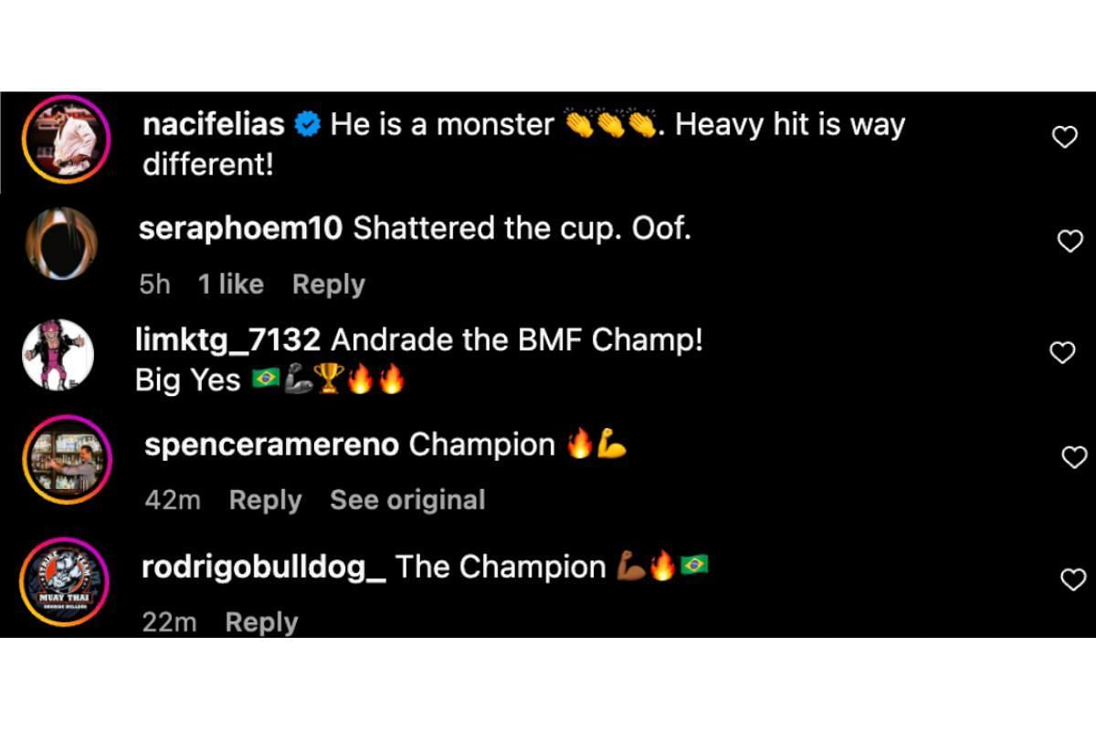 Screenshot of fans&#039; comments