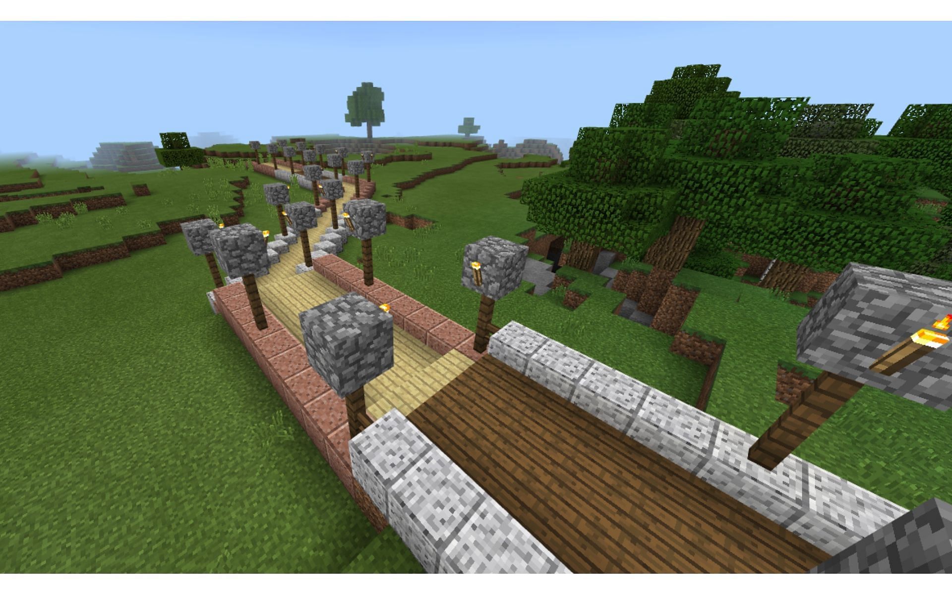 Roads and paths can really tie builds together (Image via Mojang)