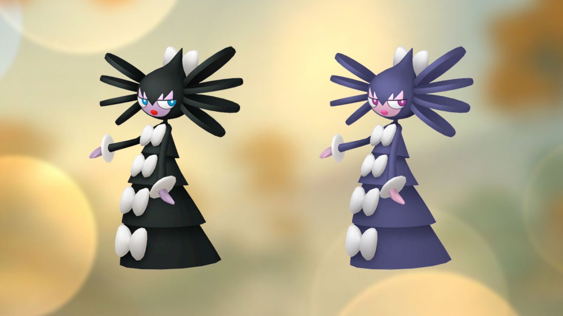 Regular and shiny Gothitelle (Image via TPC)