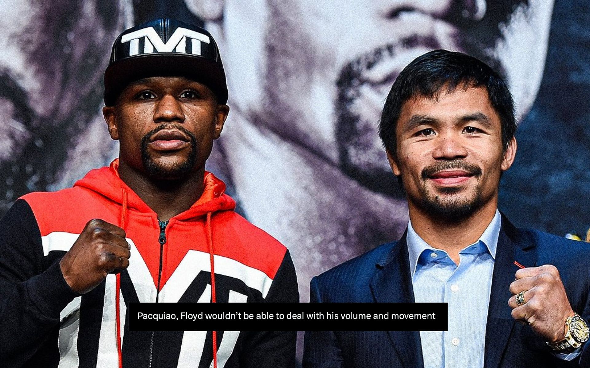 Floyd Mayweather and Manny Pacquiao (Image Courtesy - ESPN Ringside on X/Twitter)