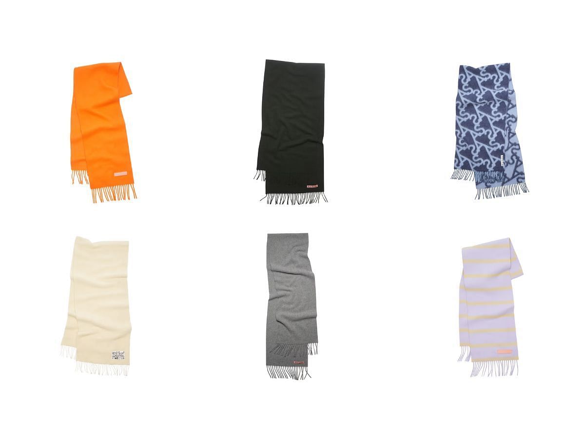 Acne Studios&rsquo; FW23 scarves collection (Image via Acne Studios)