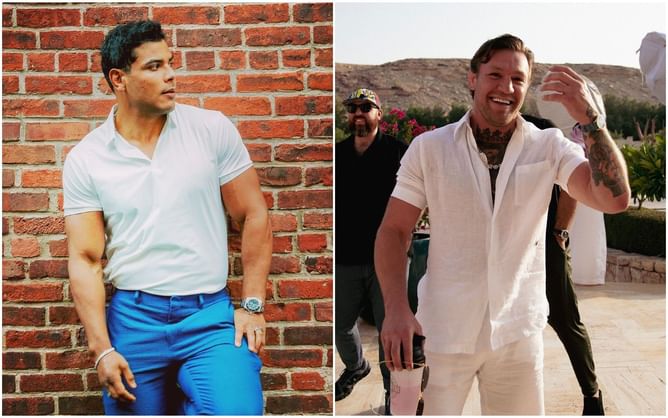 “Well done, sir” - Paulo Costa reacts to hilarious video of Conor McGregor seemingly wiping sweat on a fan's shirt