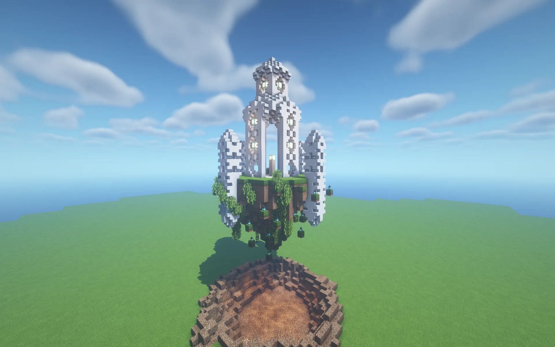 Get inspired by Skyblock with this floating temple (Image via Reddit/u/FreddiesKingdom)