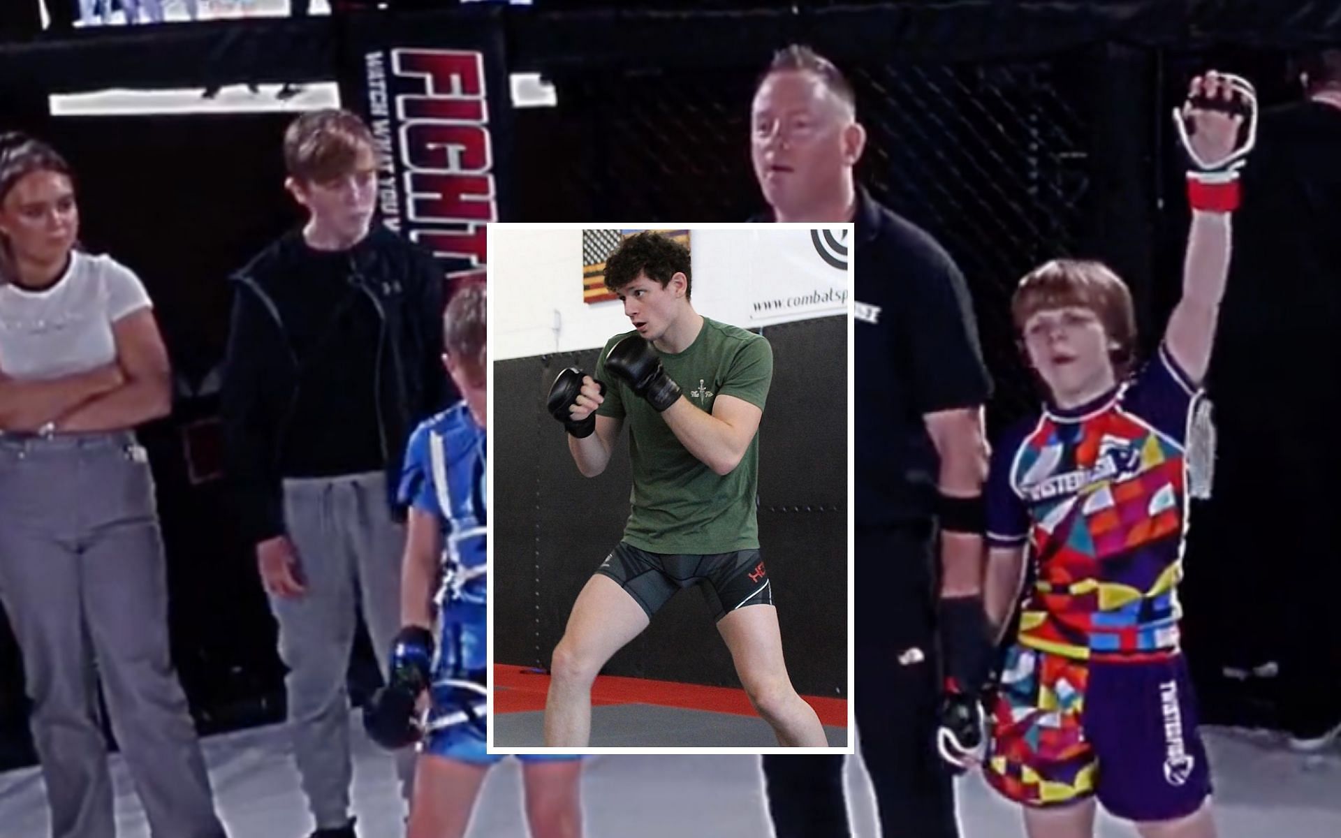Chase Hooper (center) on kids competing in MMA [Photo Courtesy @choop556 on Instagram and @topmmacontent on X]