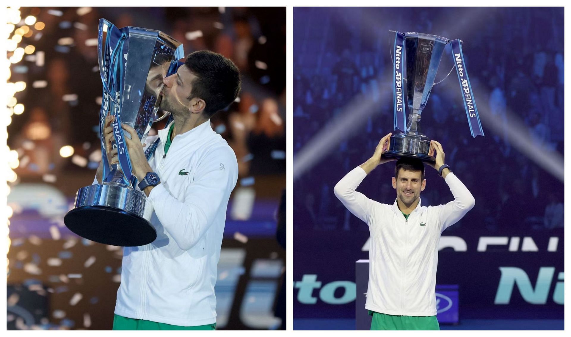 Novak Djokovic after winning the 2022 edition of the ATP Finals