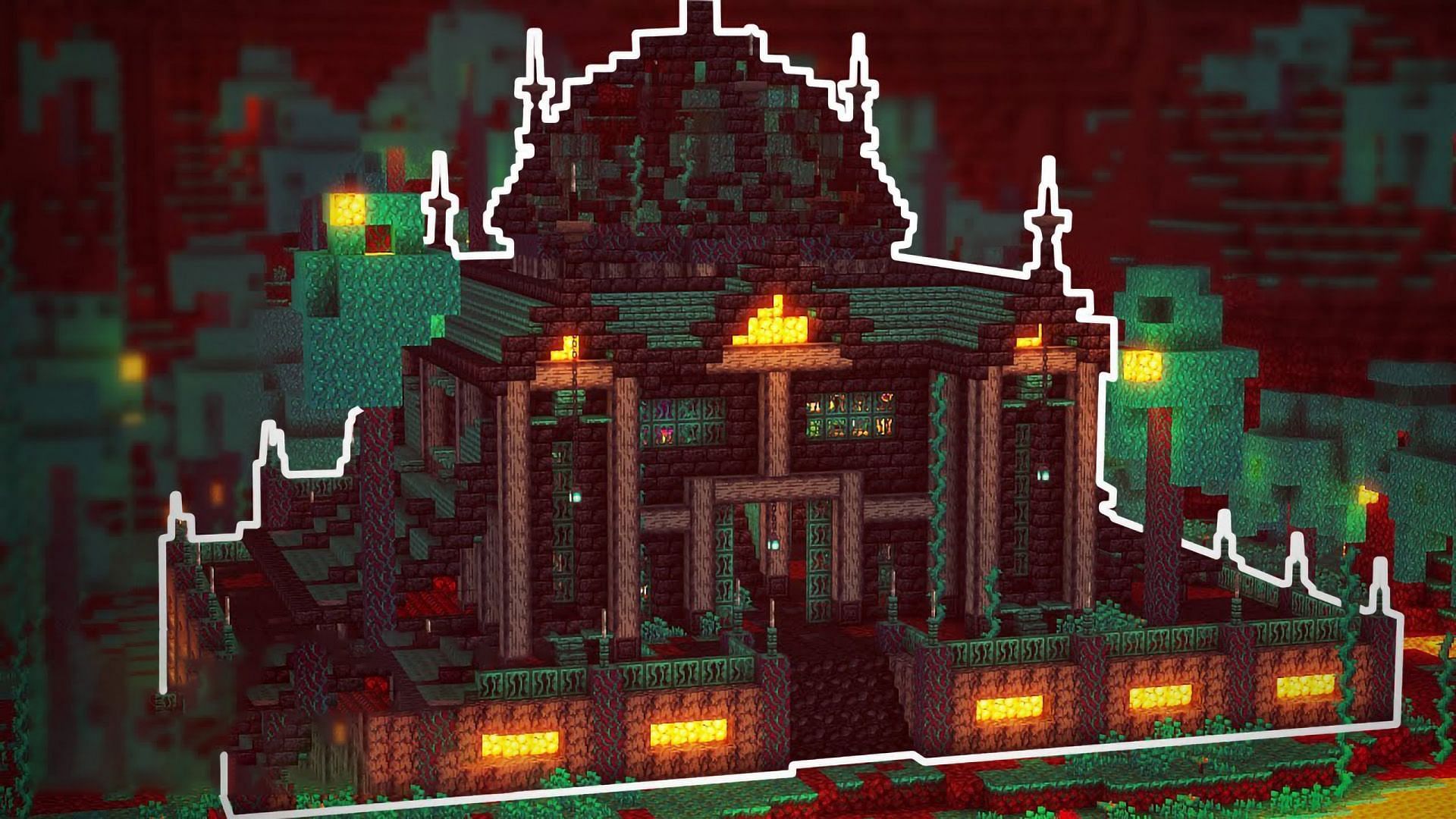 Build your base amidst the Nether realm (Image via YT/Reimiho) 