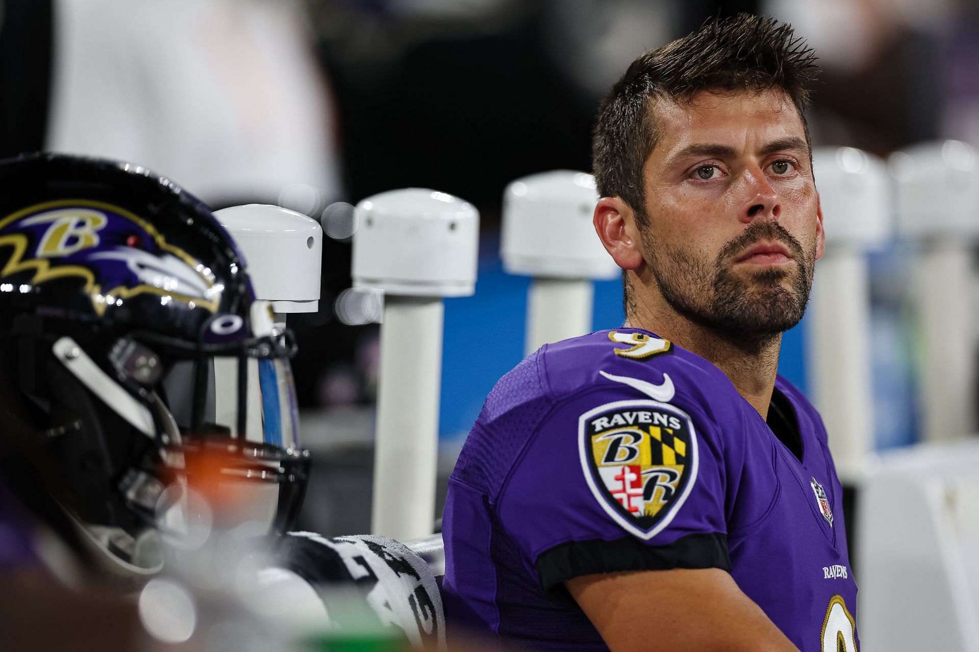 Justin Tucker at Tennessee Titans v Baltimore Ravens