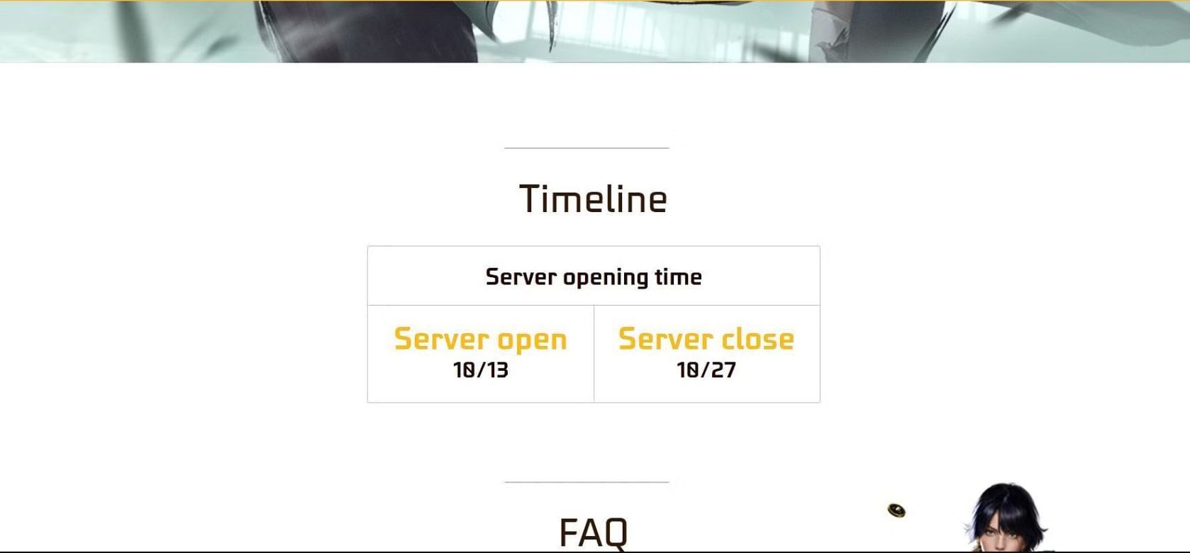 Timeline of previous Free Fire Advance Server (Image via Level Infinite)