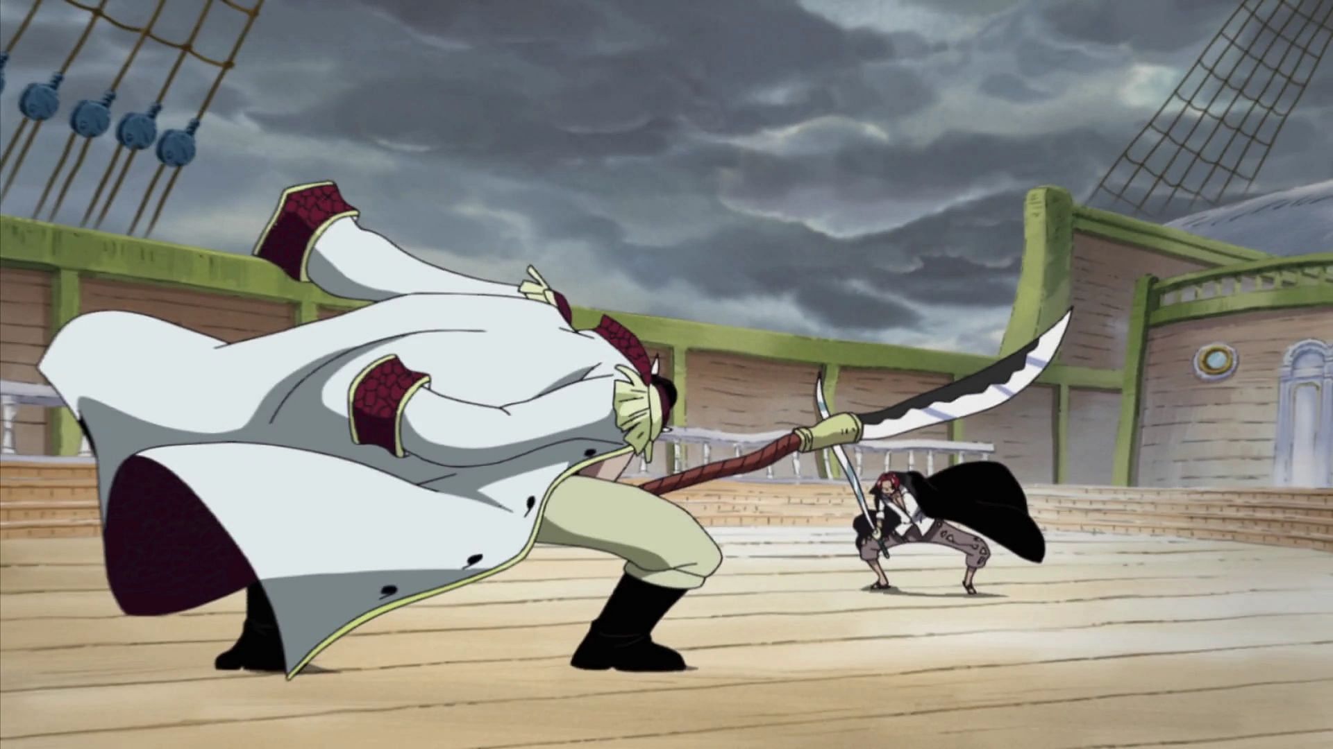 The clash between Whitebeard and Shanks (Image via Toei Animation, One Piece)
