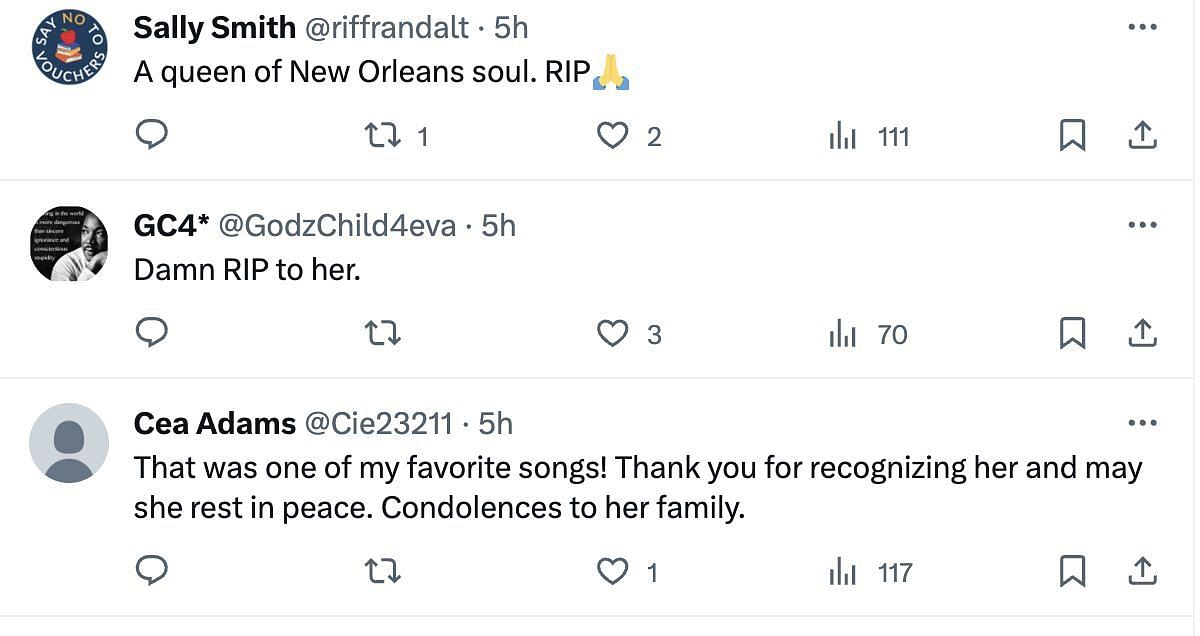 Netizens mourn as the iconic singer passes away at the age of 80 (Image via Twitter)