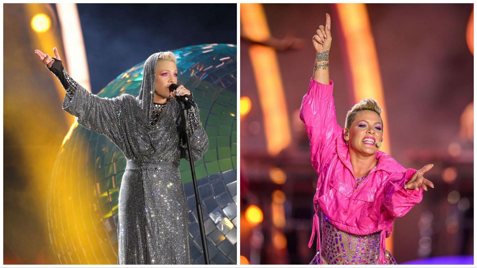 Two portraits of Pink ( Images via official Instagram @pink)