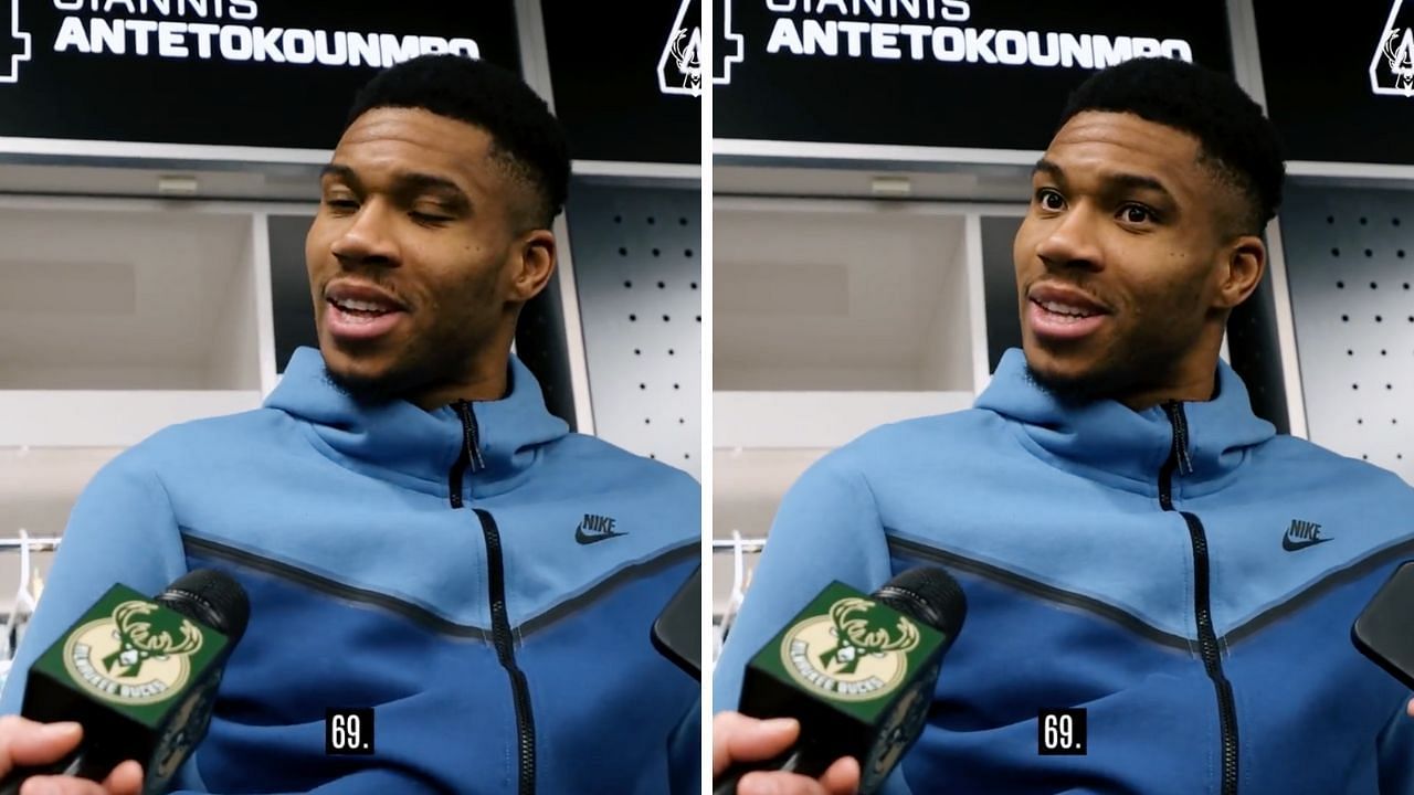 Giannis Antetokounmpo casually displays bawdy humor during media session