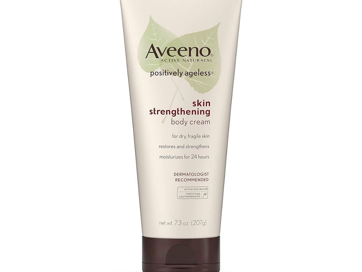 Aveeno Positively Ageless Skin Strengthening Body Cream (Image via Amazon)