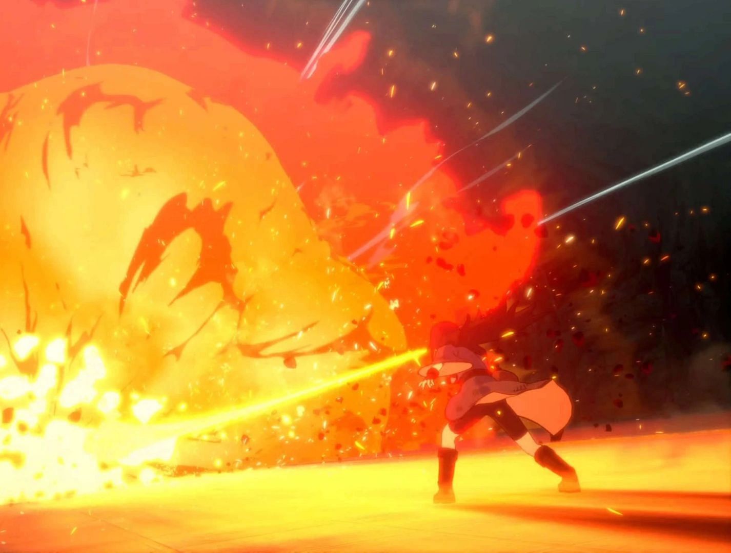 Nanashi using the most powerful Fire Release technique in the videogame (Image via CyberConnect 2)