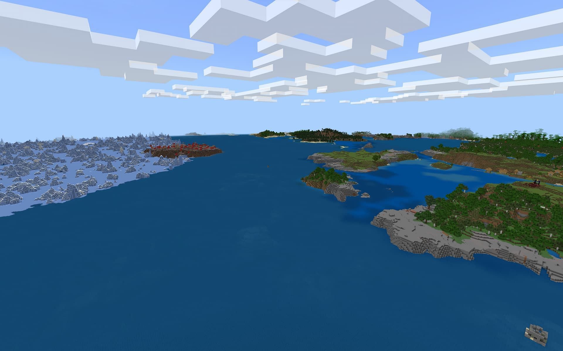 Players can set sail in this large ocean biome (Image via Mojang)