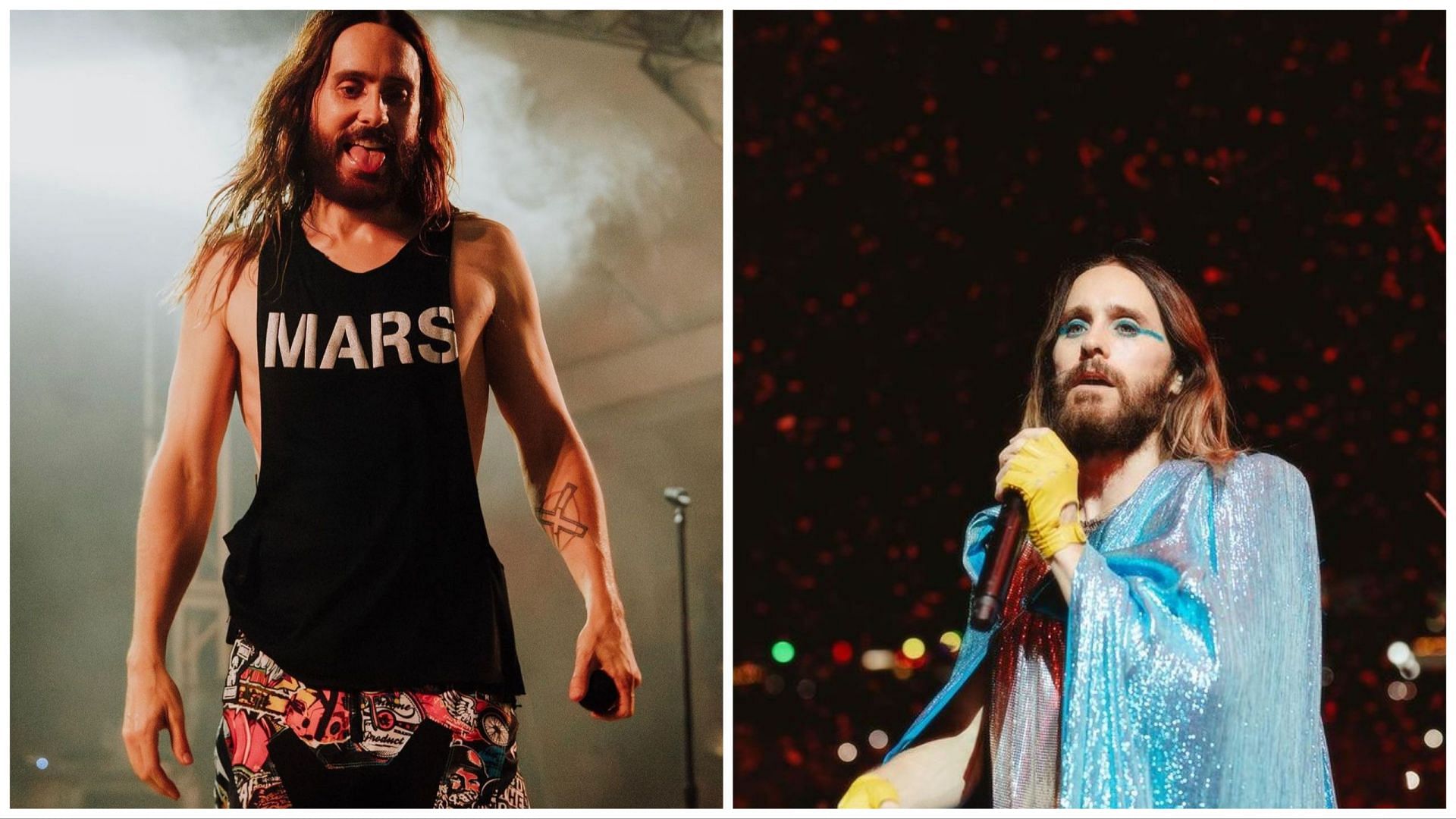 Two portraits of Jared Leto (Images via official  Instagram @30secondstomars)