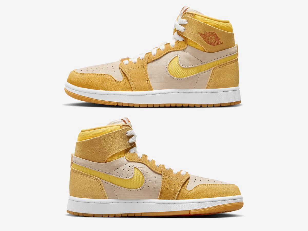 Air Jordan 1 Zoom CMFT 2 &ldquo;Yellow Ochre&rdquo; sneakers (Image via Sneaker News)