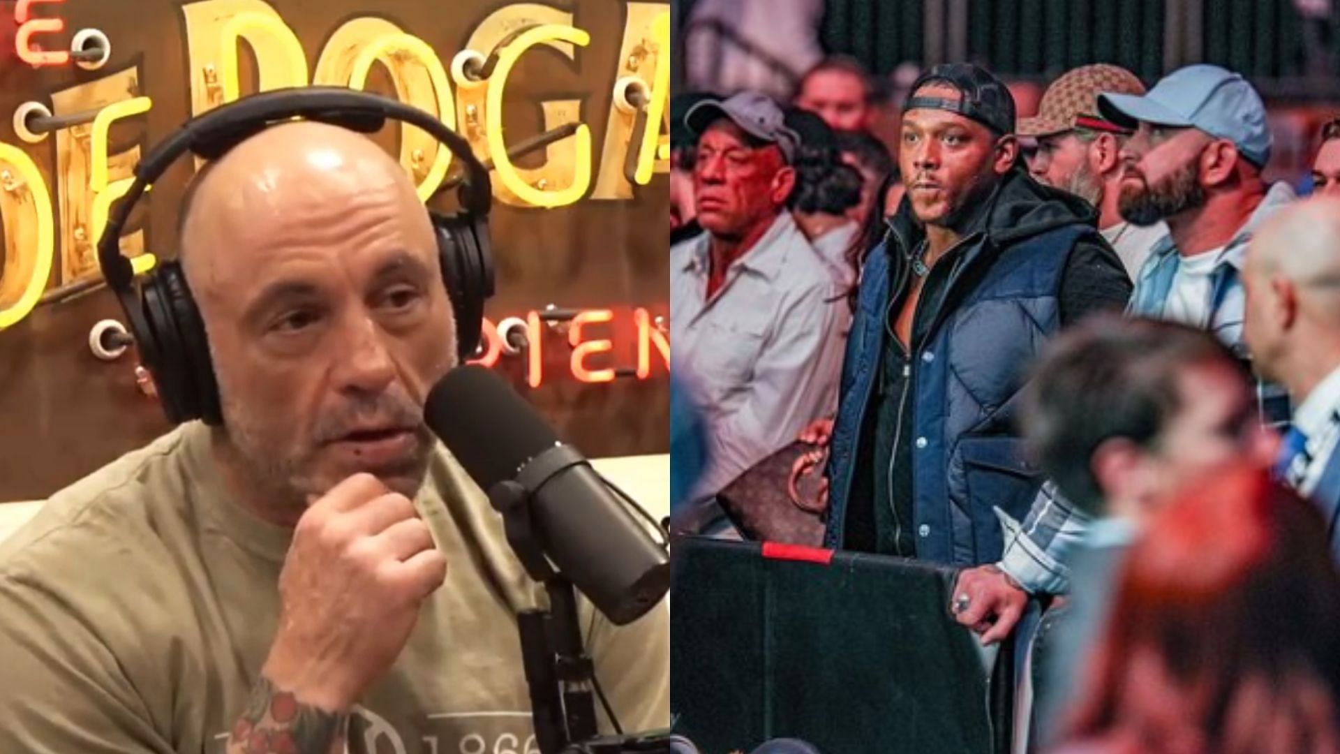 Joe Rogan (left), Jamahal Hill (right) [Images courtesy of PowerJRE on YouTube &amp; @sweet_dreams_jhill on Instagram]