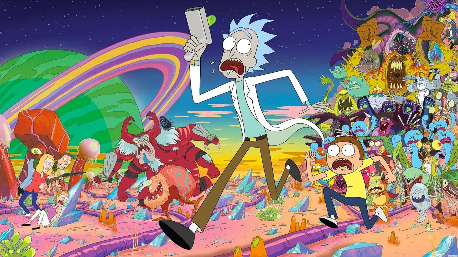 Rick and Morty is a famous American adult animated show that mixes sci-fi and comedy. (Image via Adult Swim)