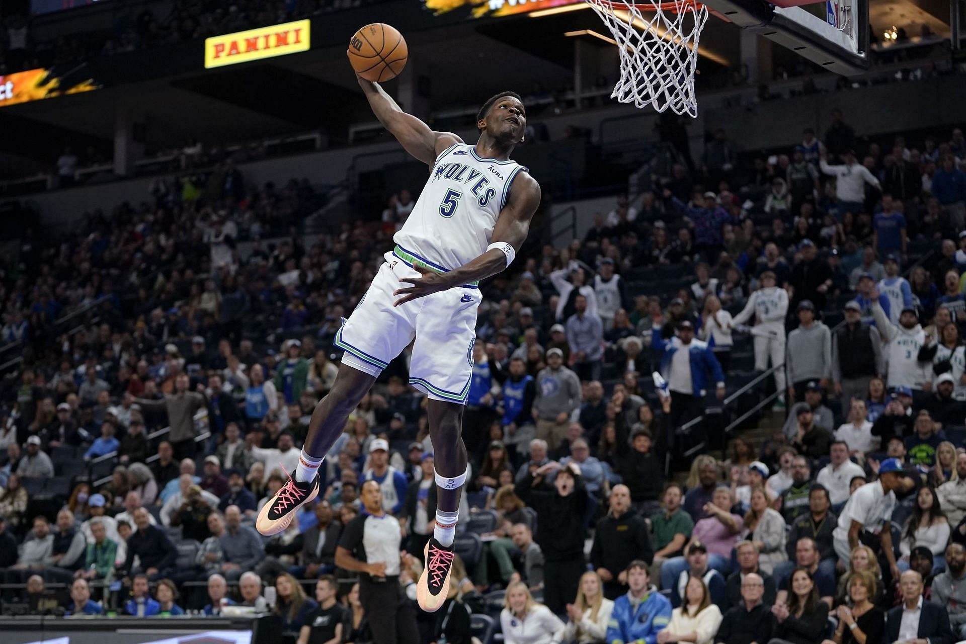 Anthony Edwards rises for a dunk