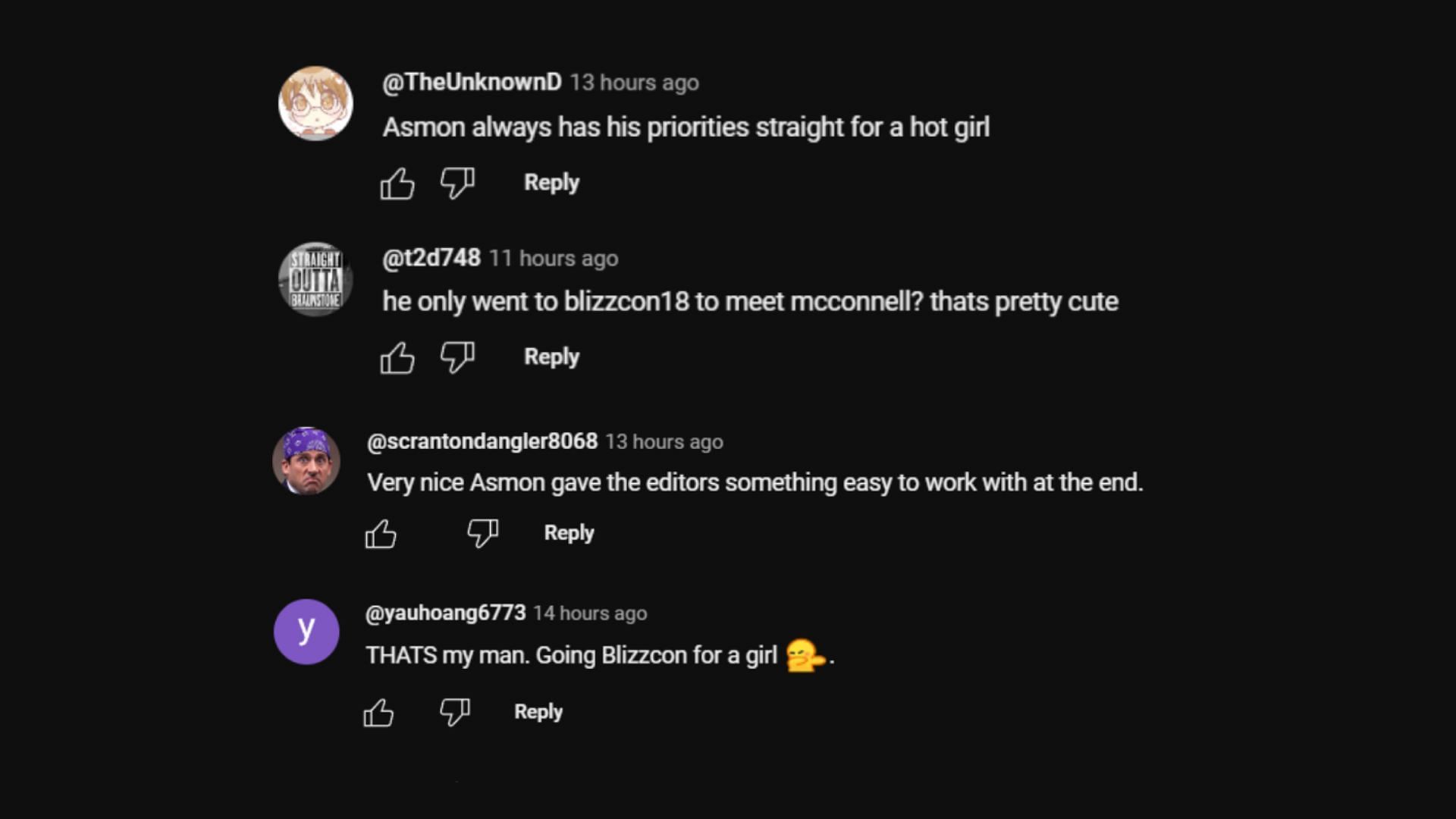 Los fanáticos reaccionan a la historia de Zack en la Blizzcon 2018 (Imagen vía Asmongold Clips/YouTube)