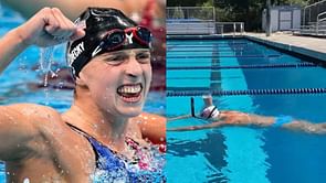 WATCH: When Katie Ledecky swam with a glass of chocolate milk on her head