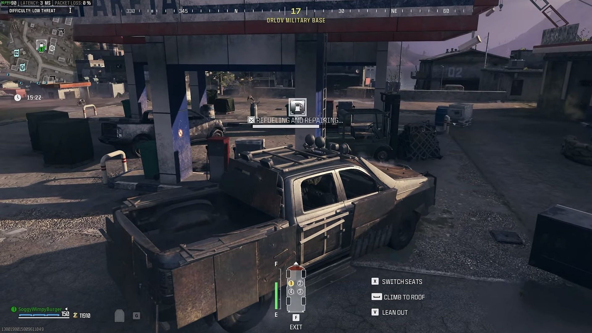 Refueling a vehicle in the Pit Stop mission of Modern Warfare 3 Zombies (Image via @TroubleChute Basics on YouTube/Activision)