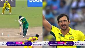 [WATCH] Temba Bavuma dismissed for a duck by Mitchell Starc in SA vs AUS World Cup semi-final contest