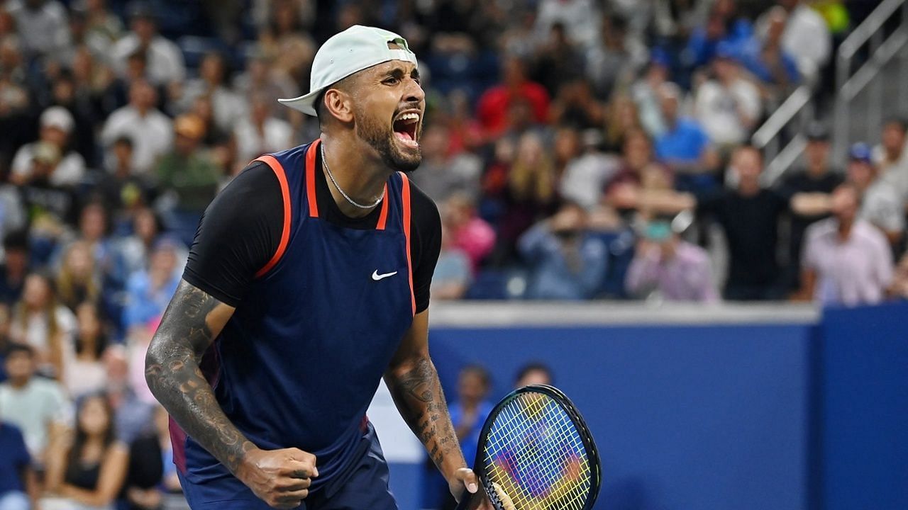 Nick Kyrgios roars during the 2022 US Open