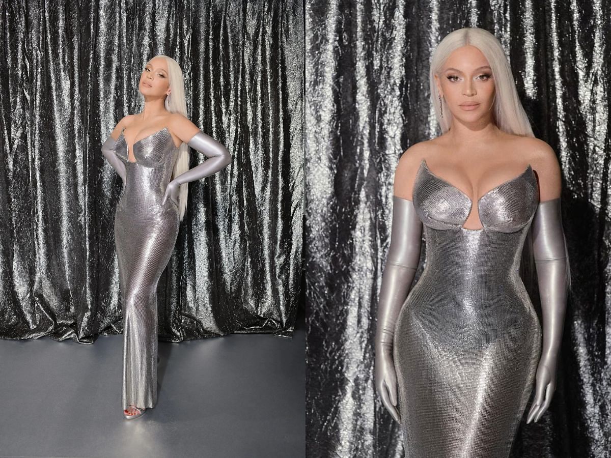 Beyonc&eacute;&rsquo;s silver hair look for Renaissance premiere (Image via Instagram/ @donatella_versace)