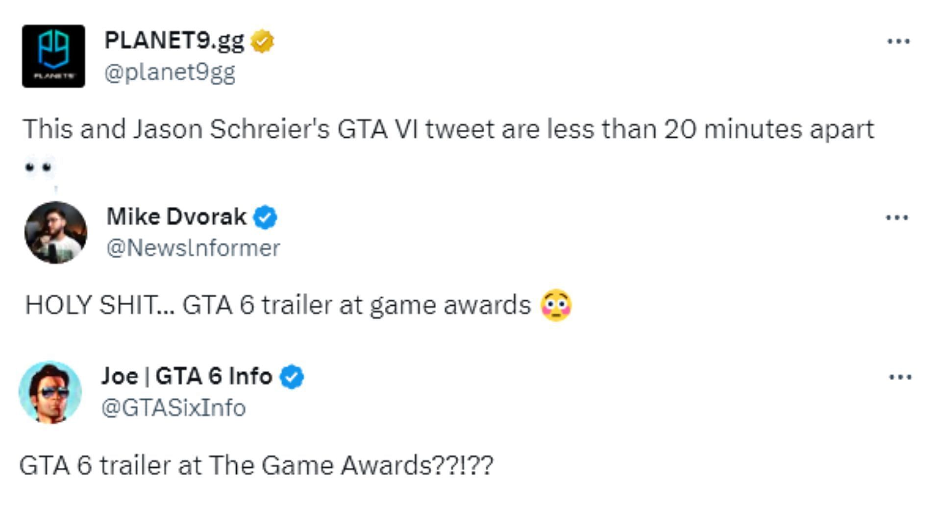 Some reactions to Geoff Keighley&#039;s tweet (Images via X)