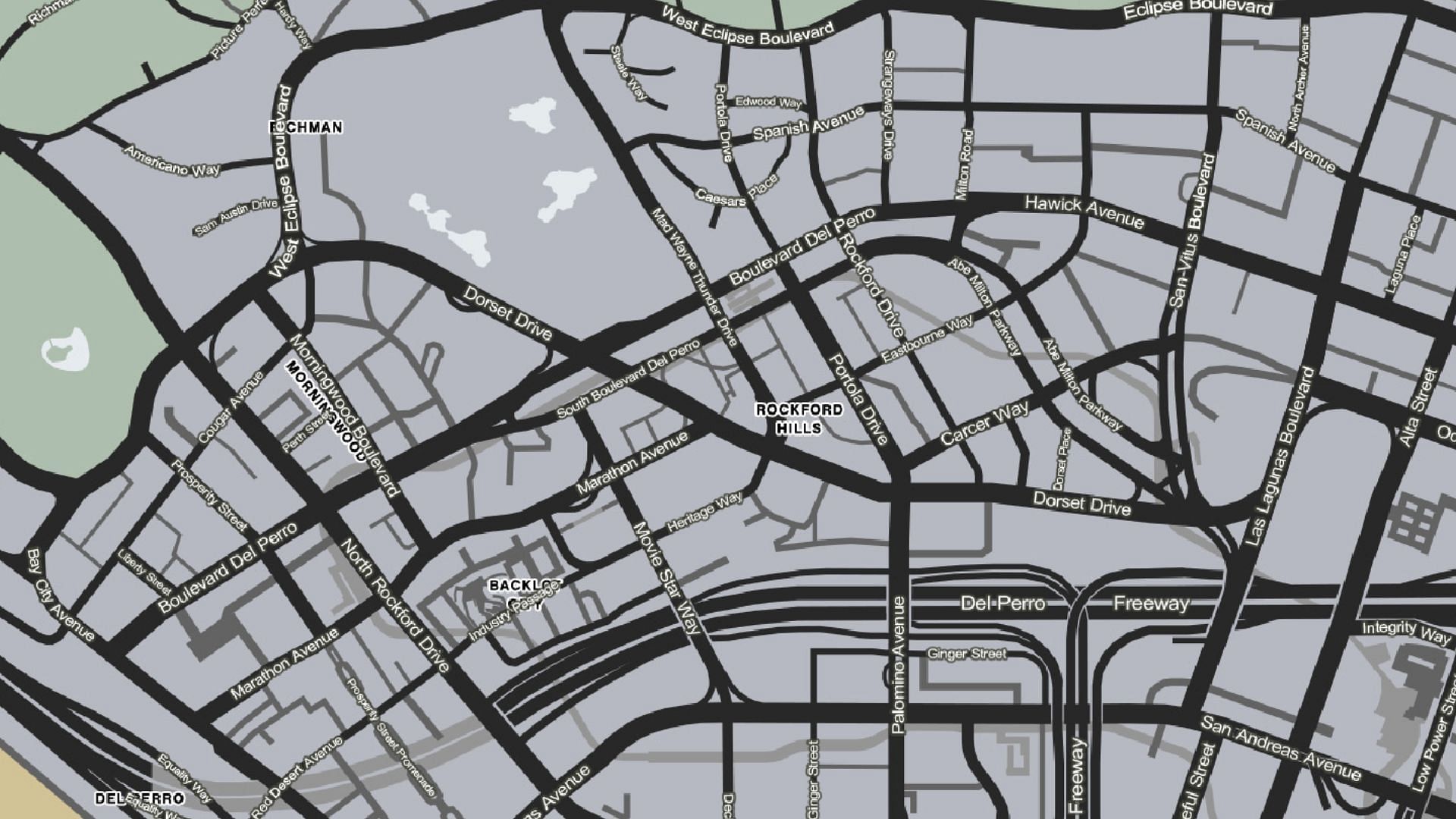 The area of Rockford Hills in Grand Theft Auto Online (Image via Sportskeeda)