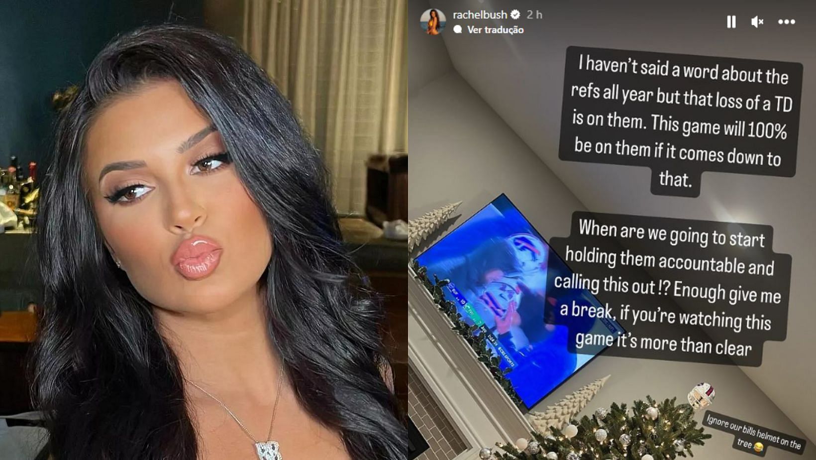 Rachel Bush was upset with the referees after the Bills loss
