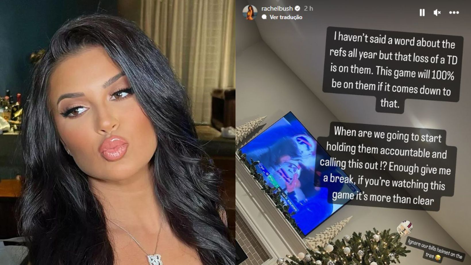 Rachel Bush was upset with the referees after the Bills loss