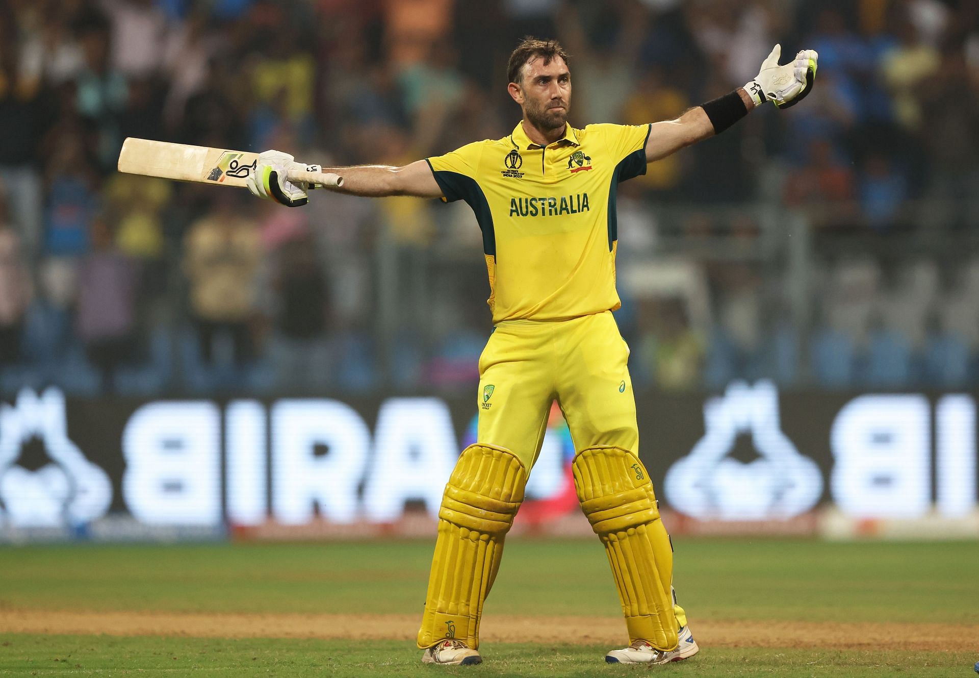 Glenn Maxwell celebrating after his heroics at Wankhede [Getty Images]