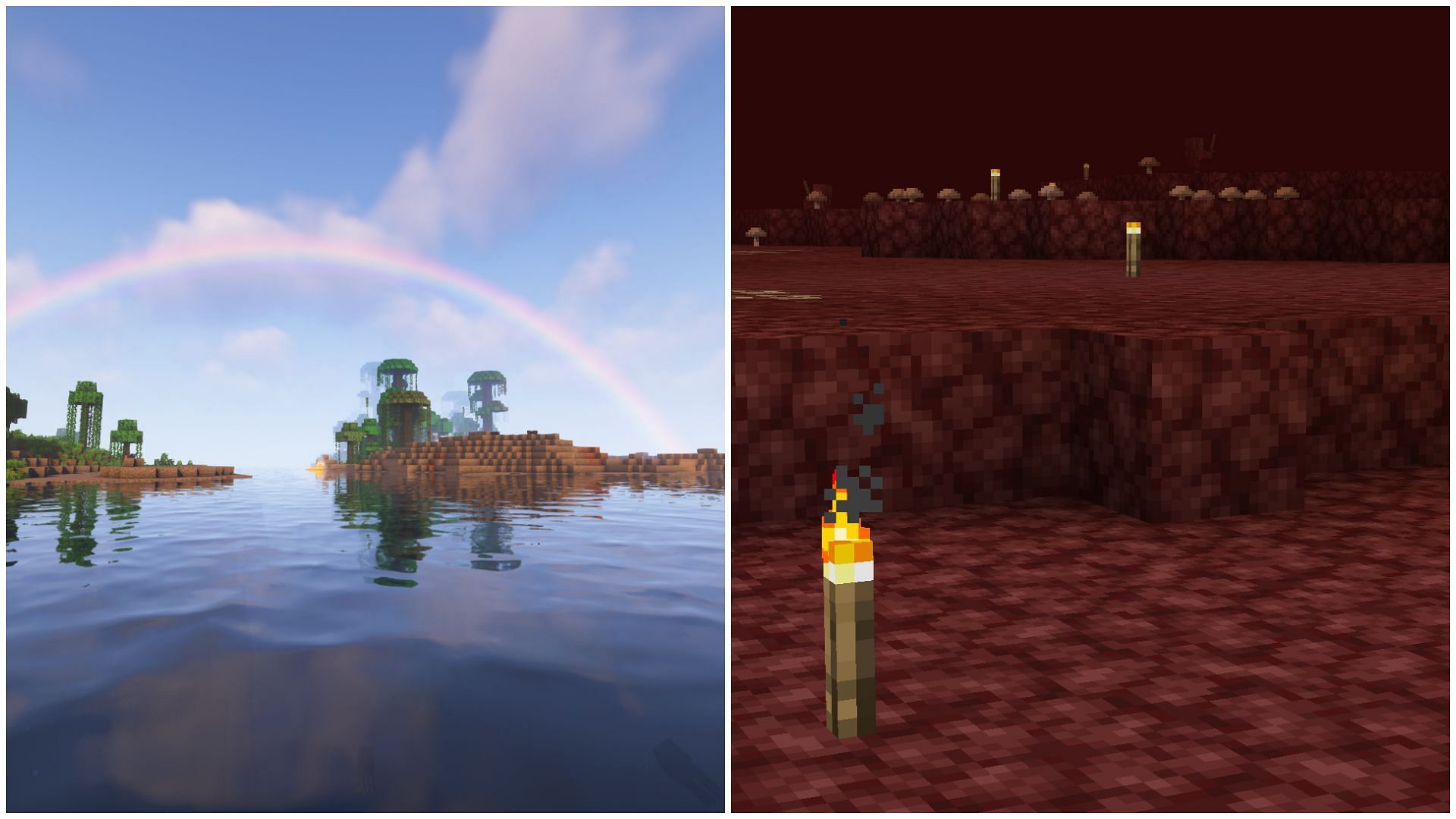 Nether and Overworld are of the same size in Minecraft (Image via Mojang)