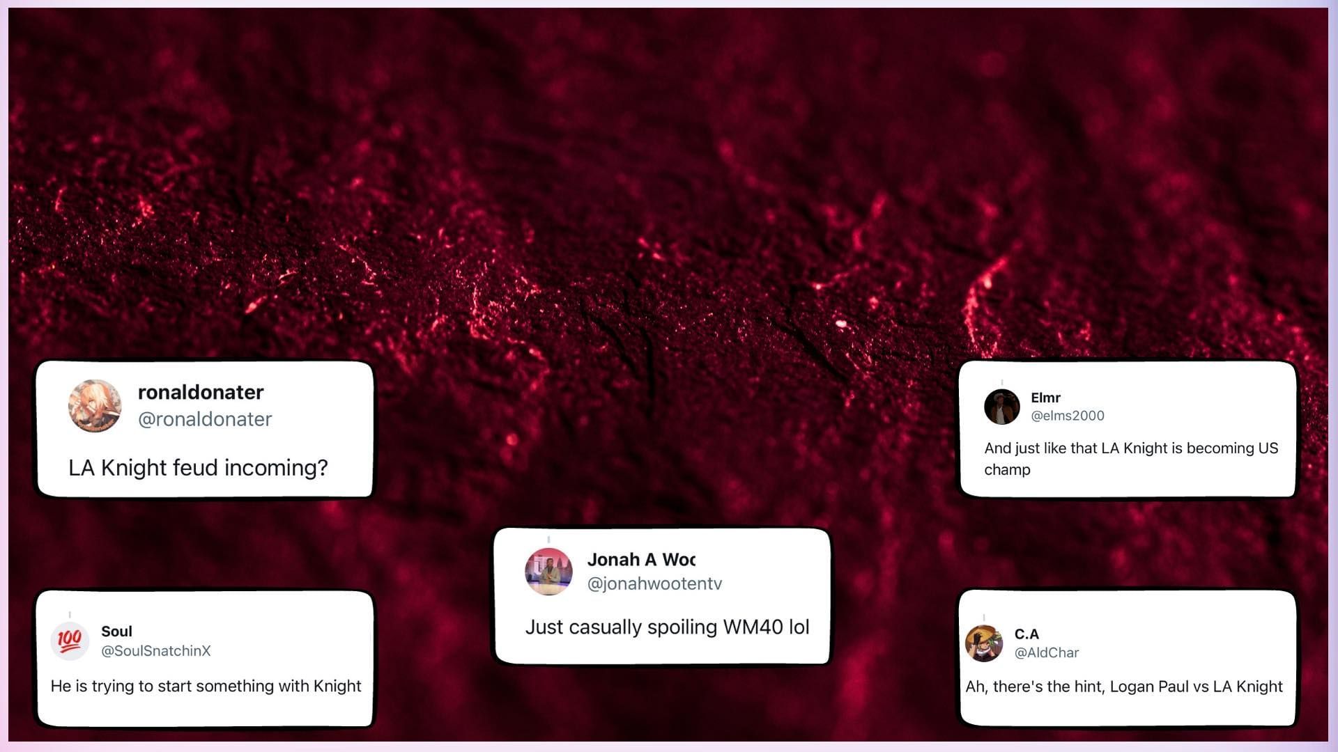 Fan reactions to Logan Paul mentioning LA Knight&#039;s name.